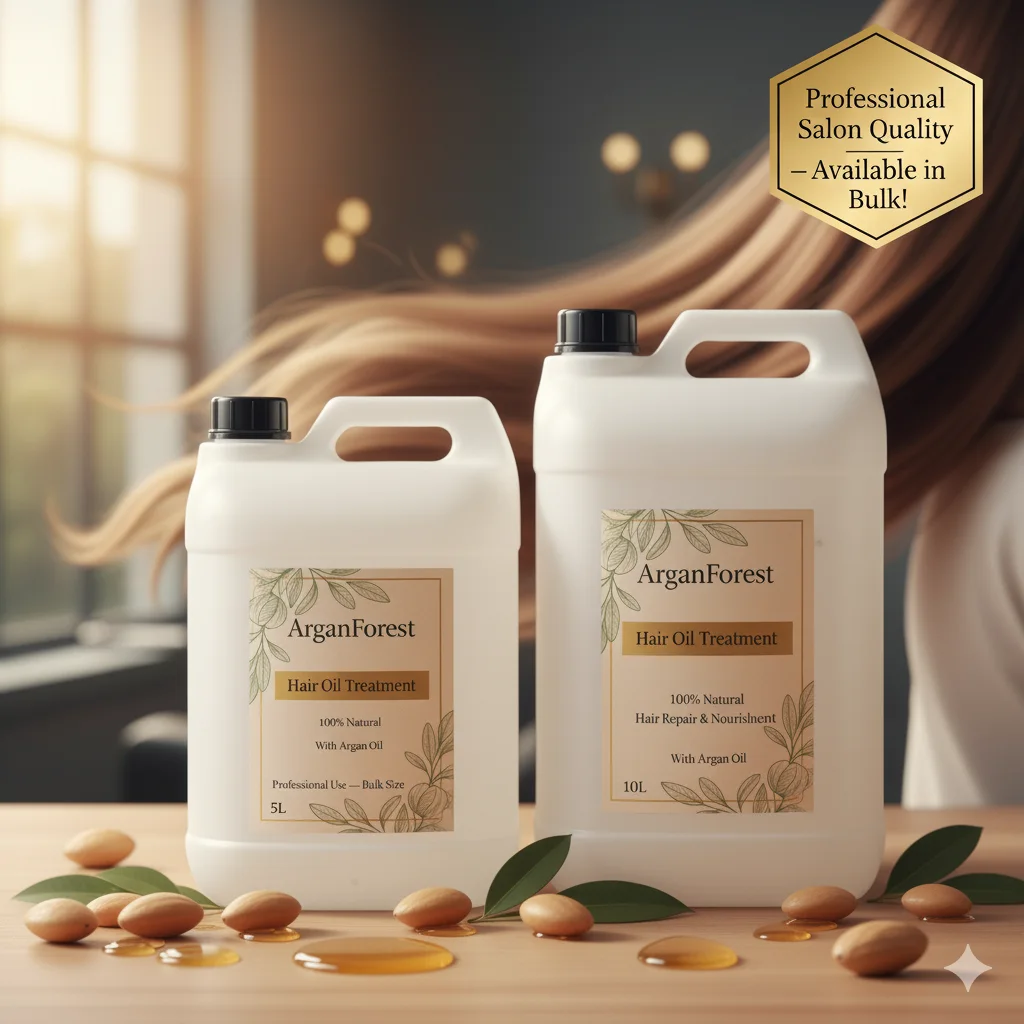 Argan Hair Oil Treatment in a dropper bottle on a light background